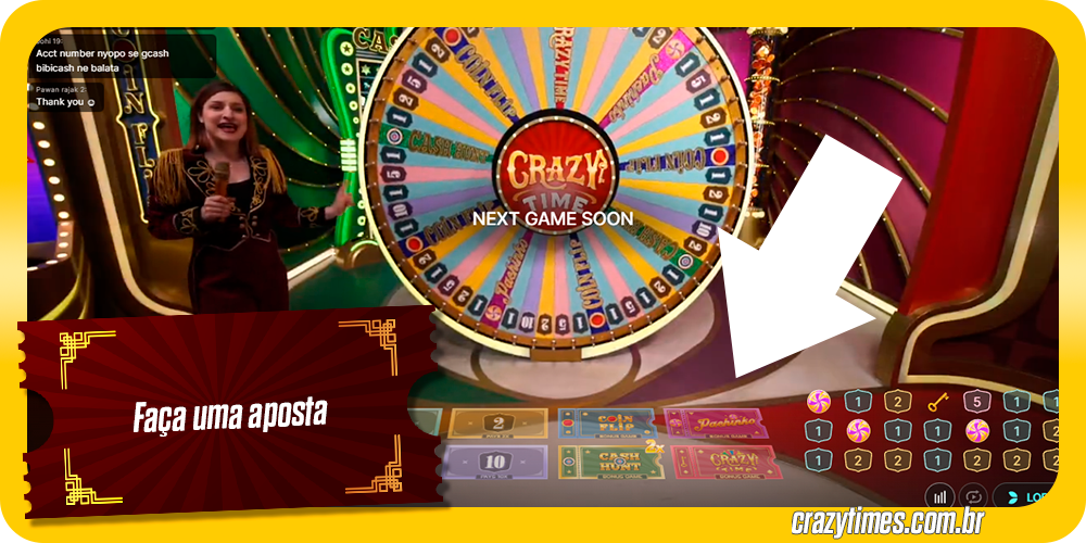 Faça uma aposta no Crazy Time Brasil